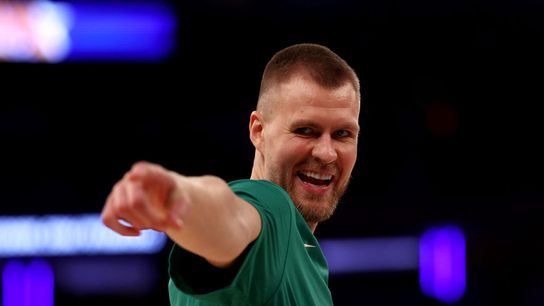 Celtics pulled out of too-familiar tailspin in New York, thanks to Kristaps Porzingis taken at BSJ Headquarters (Celtics)